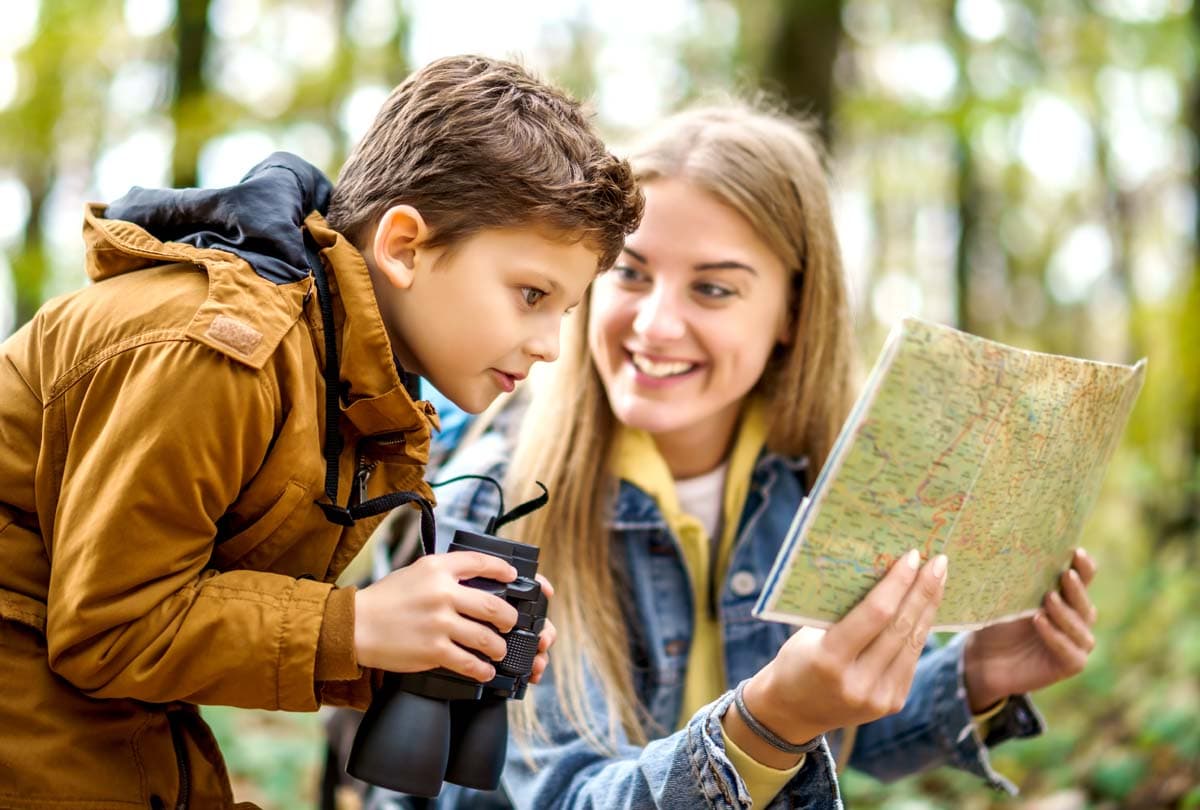 Cub Scouts exploring the outdoors in Clear Lake, Minnesota